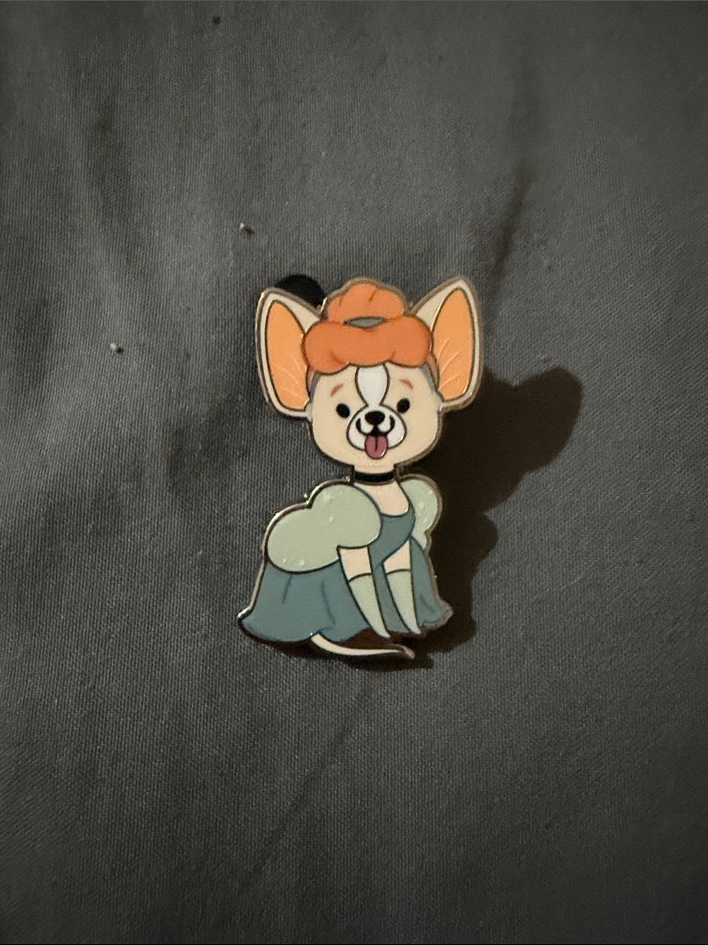 Disney Corgi Enamel Pin - Blue Dress & Orange Hair